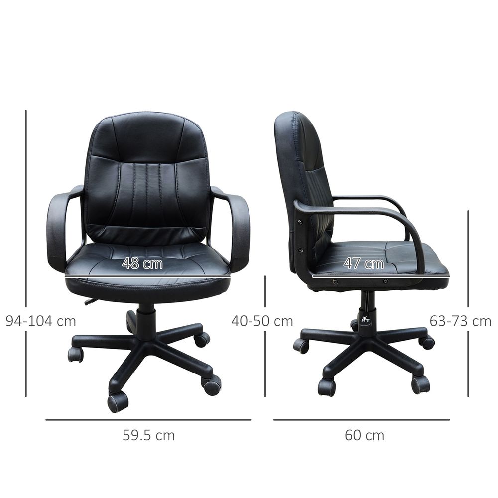 Black PU Leather Swivel Executive Office Chair, Ideal for Computer Desk and Gaming