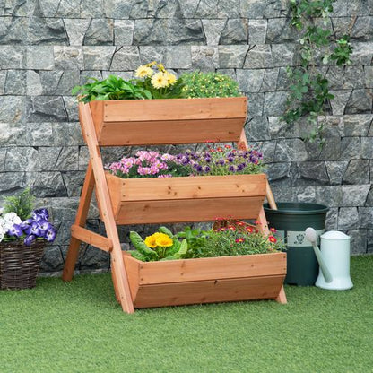 3-Tier Wooden Elevated Garden Bed Kit - Bloom in Style!