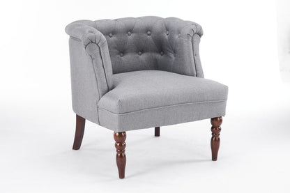 Grey Linen Armchair with 77CM Height for Contemporary Living Spaces