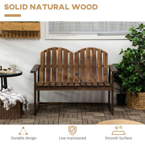 Cosy Outdoor Wooden Loveseat Bench for Two - Durable Patio Seating Solution