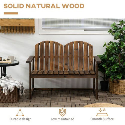 Cosy Outdoor Wooden Loveseat Bench for Two - Durable Patio Seating Solution