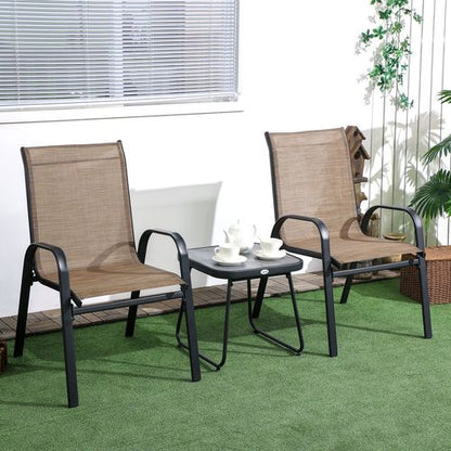 3-Piece Outdoor Bistro Set: Stylish Mesh Chairs & Sturdy Table