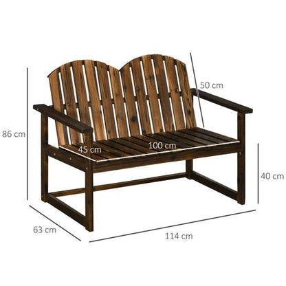 Cosy Outdoor Wooden Loveseat Bench for Two - Durable Patio Seating Solution