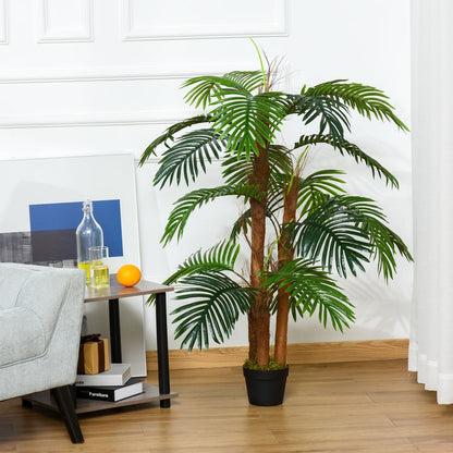 120cm (4ft) Artificial Palm Tree with 19 Leaves - Decorative Plant in Nursery Pot