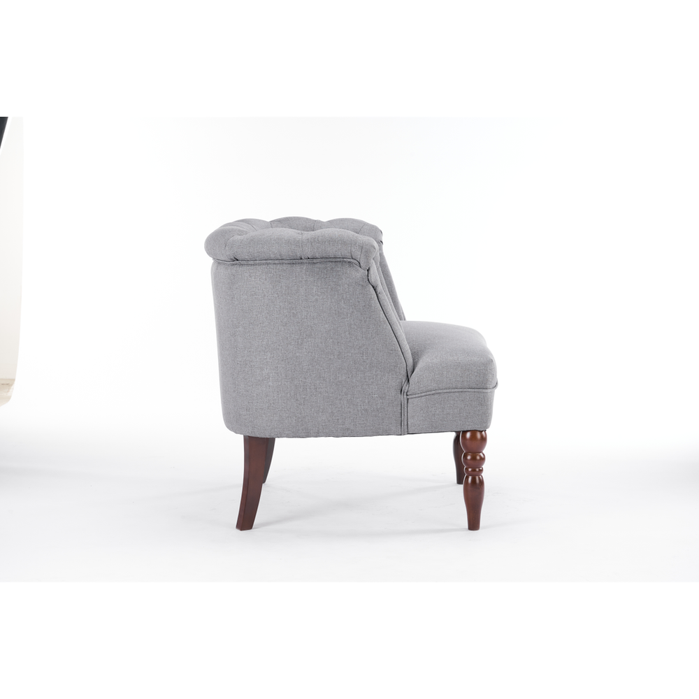 Grey Linen Armchair with 77CM Height for Contemporary Living Spaces