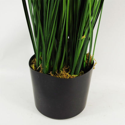 130cm Extra Large Artificial Grass Plant with Gold Metal Planter