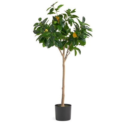 120cm Premium Artificial Lemon Tree - Lifelike Faux Fruit Tree for Cheerful Home Decor