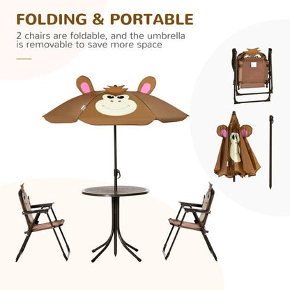 Vibrant Kids Foldable Garden Set: Table, Two Chairs & Fun Umbrella!