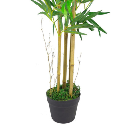 120cm (4ft) Realistic Artificial Bamboo Plant with Elegant Copper Metal Planter for Stylish Décor