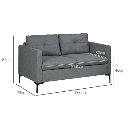 Modern Upholstered Loveseat Sofa – 2-Seater Settee for Living Room or Bedroom
