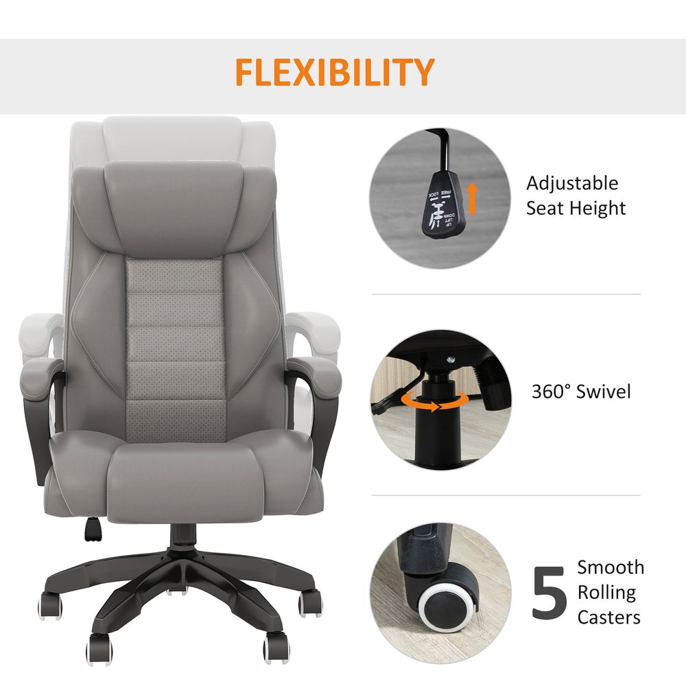 Executive Office Chair with High Back and 6-Point Vibration Massage Function