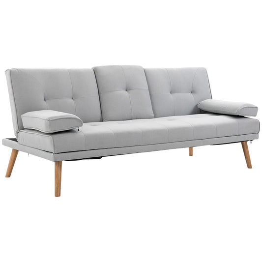 3-Seater Sofa Bed with Scandi Style, Recliner Feature, Adjustable Back, and Middle Table