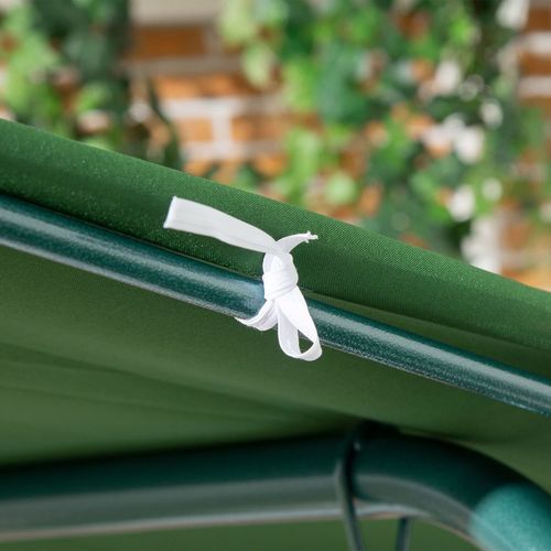 Cosy 3-Person Outdoor Swing Chair with Adjustable Canopy – Green Comfort