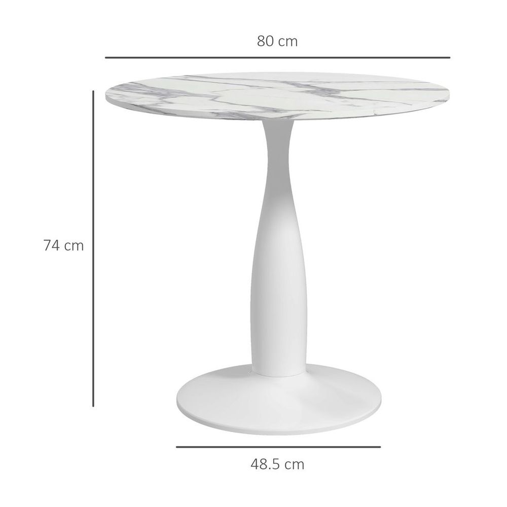 Round Dining Table with Steel Base for Living and Dining Rooms