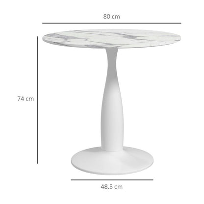 Round Dining Table with Steel Base for Living and Dining Rooms