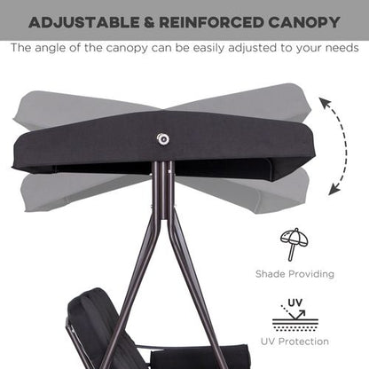 3-Seater Patio Swing Chair with Adjustable Canopy & Cup Trays