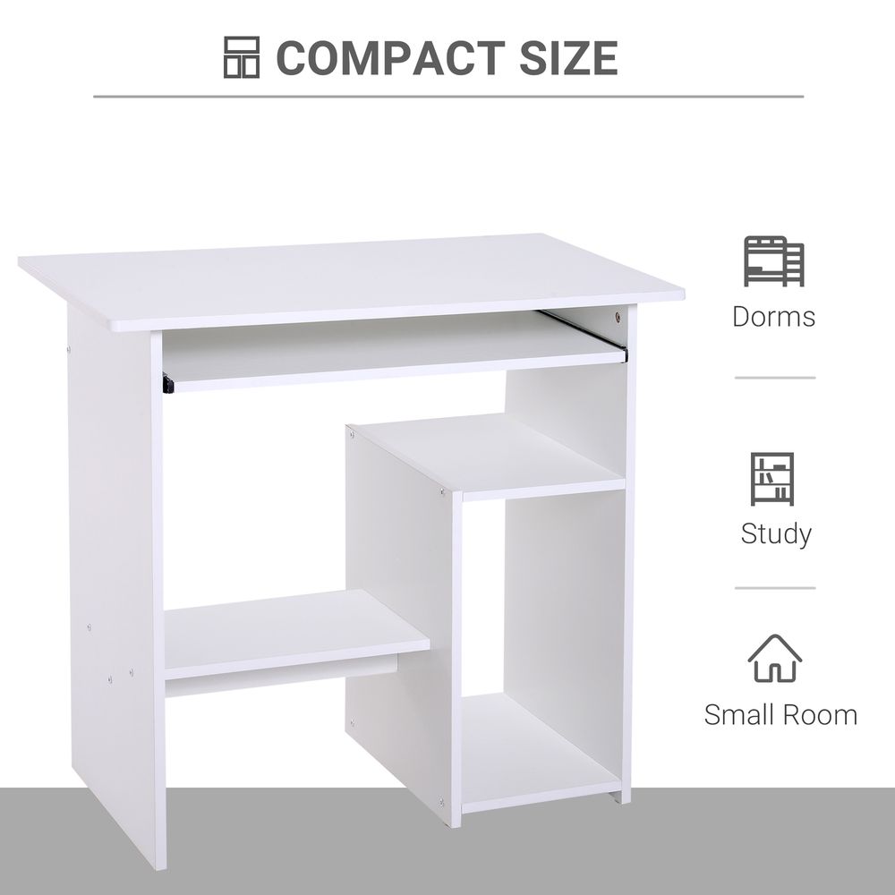 White Computer Desk with 73.5 cm Height, Perfect for Stylish Home Offices