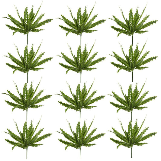 Pack of 12 x 40cm Artificial Crocodile Fern Plants