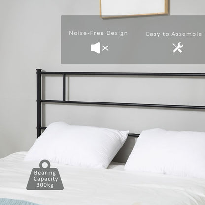 Double Metal Bed Frame with Headboard, Footboard, and Underbed Storage for Practical Living