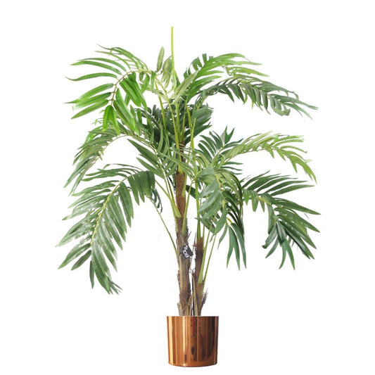 120cm Realistic Palm Tree with Copper Planter - Perfect for Home Spaces