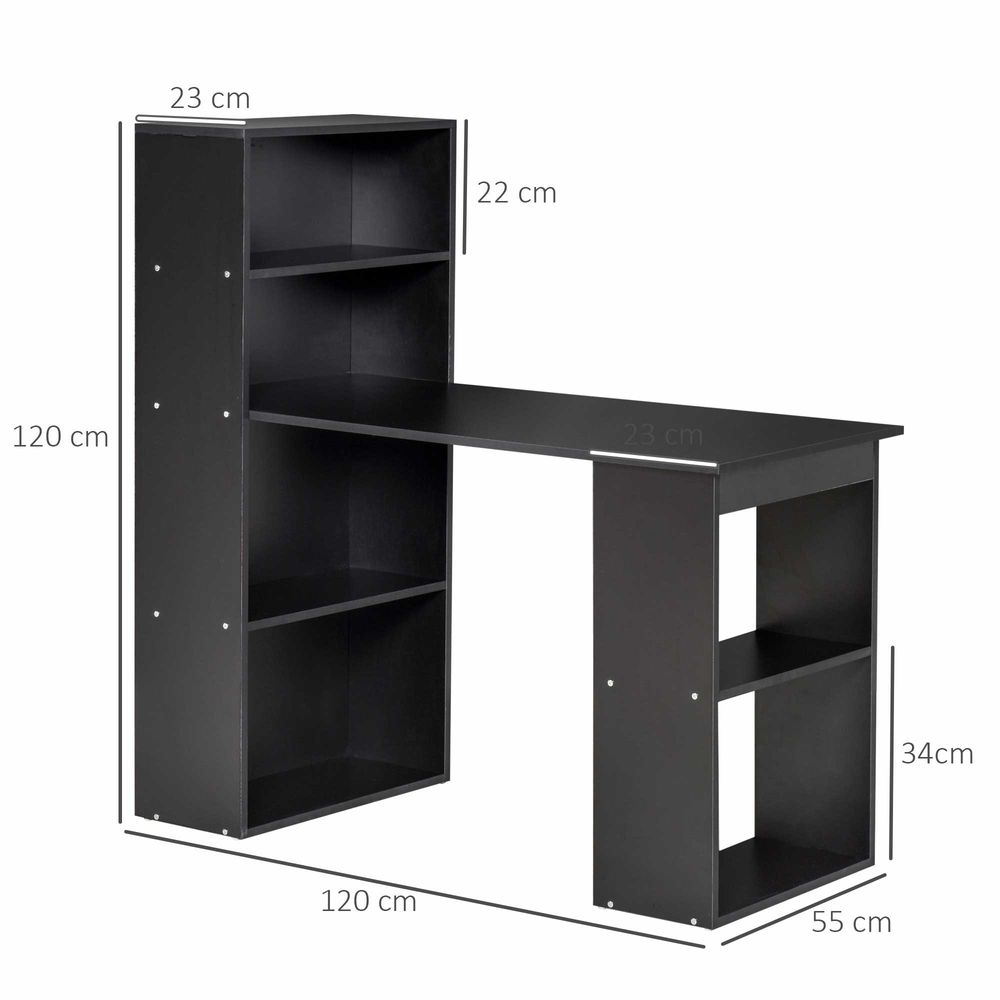 Black Computer Desk Measuring 120L x 55D x 120H cm, Stylish Addition to Any Office