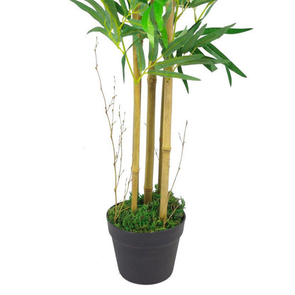 120cm Natural Look Artificial Bamboo Trees with Gold Metal Planter for Sophisticated Decor