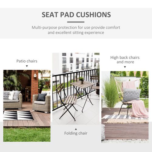 Dark Grey 45x45cm Outdoor Garden Seat Cushions with Secure Ties - Set of 2