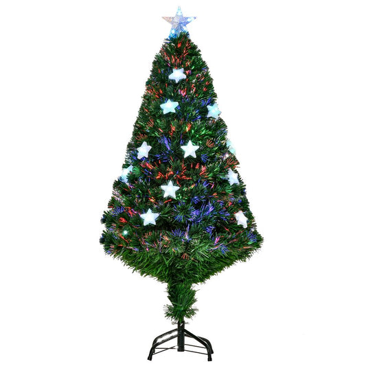 4ft Pre-Lit Artificial Christmas Tree with Fibre Star LED Light - Indoor - Green