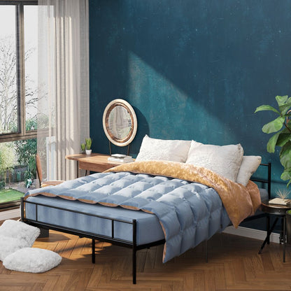 King-Sized Metal Bed Frame with Headboard and Footboard for Modern Bedrooms