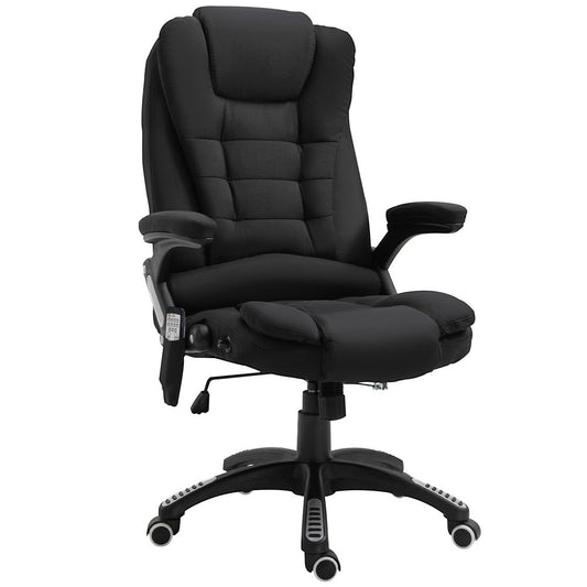 Black Executive Reclining Chair with Heating Massage Points for Comfort and Style