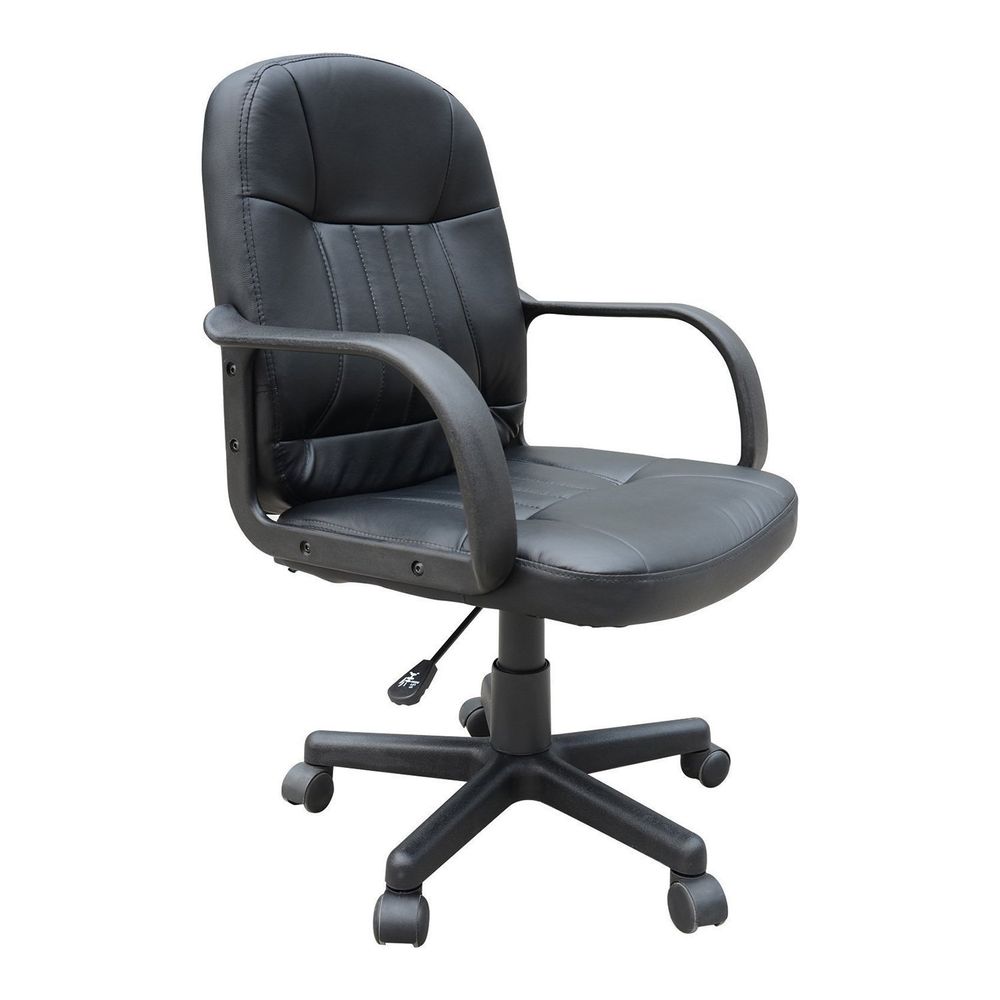 Black PU Leather Swivel Executive Office Chair, Ideal for Computer Desk and Gaming