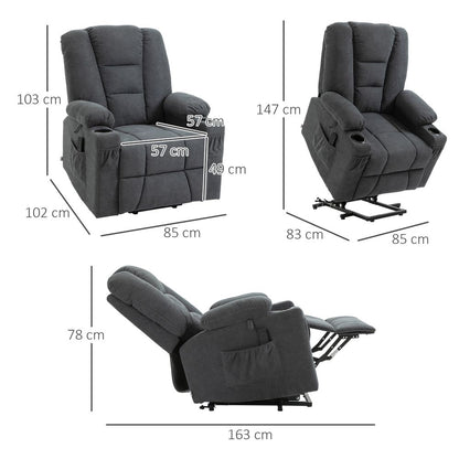 Grey Riser Recliner Chair with Remote, Ideal Lift Chair for Elderly Comfort and Support