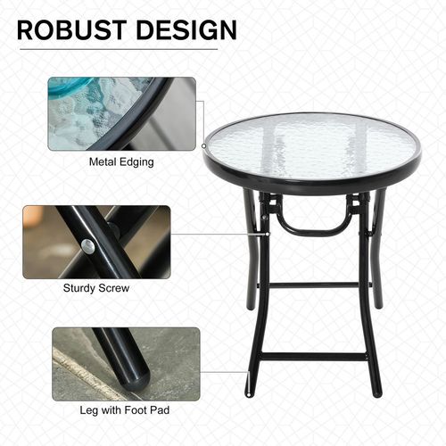 Round Folding Garden Table with Safety Buckle - Elegant & Versatile