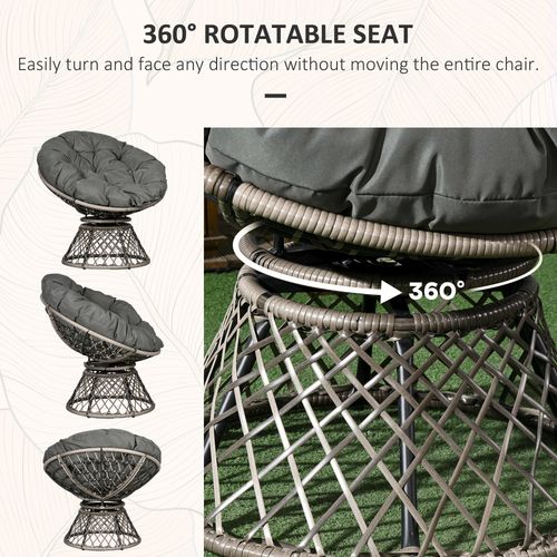 3-Piece Rattan Bistro Set: Stylish 360° Swivel Chairs & Cushions