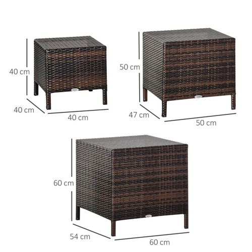 Stylish Rattan Nesting Tables - 3-Piece Stacking Set for Any Space