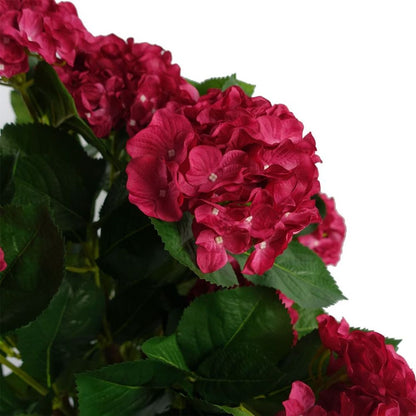 75cm Artificial Pink Bush Hydrangea Plant in Pot, Beautiful Floral Décor