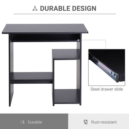 Black Computer Desk with 73.5 cm Height, Ideal for Comfortable Office Work