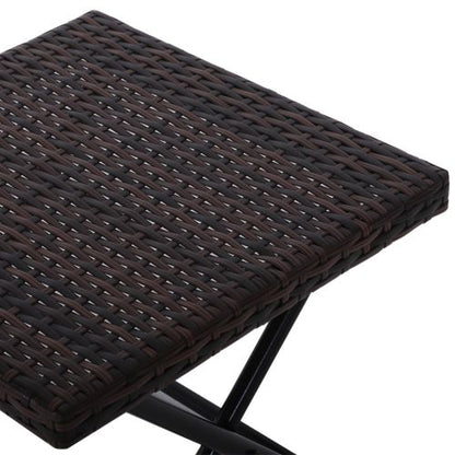 Versatile Folding Rattan Coffee Table for Outdoor & Indoor Spaces