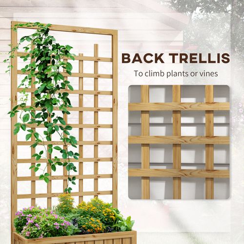 Mobile Wooden Trellis Planter: Stylish Raised Garden Bed on Wheels