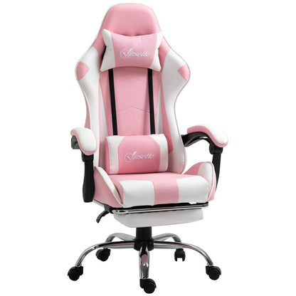 Pink Gaming Chair with Lumbar Support, Ideal for Home Office and Relaxation