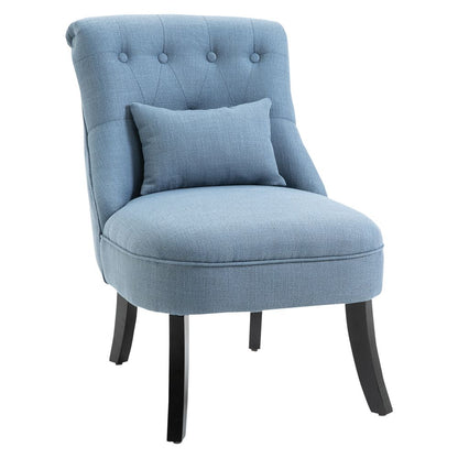 Fabric Dining Chair - Single Sofa, Upholstered with Pillow, Solid Wood Legs, Living Room