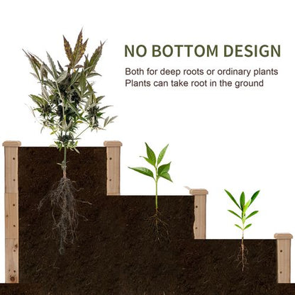 Elegant 3-Tier Wooden Raised Bed Planter - Perfect for Your Garden Oasis!