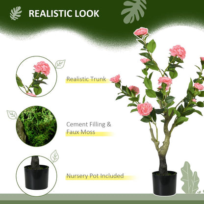 Potted Artificial Camellia Plant - Pink for Indoor/Outdoor Use