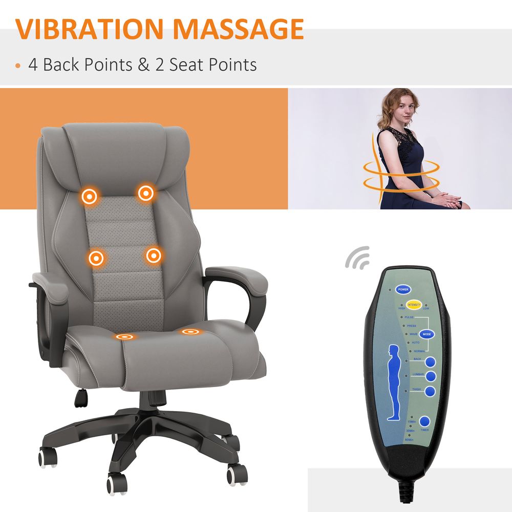 Executive Office Chair with High Back and 6-Point Vibration Massage Function