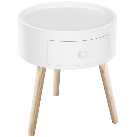 Round Coffee Table, 38W x 45H cm-White