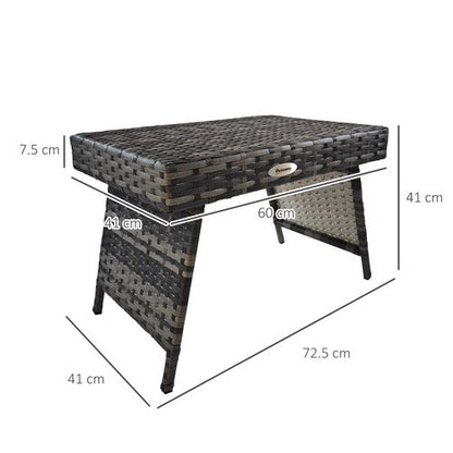 Modern Foldable Rattan Outdoor Coffee Table - Sleek & Space-Saving