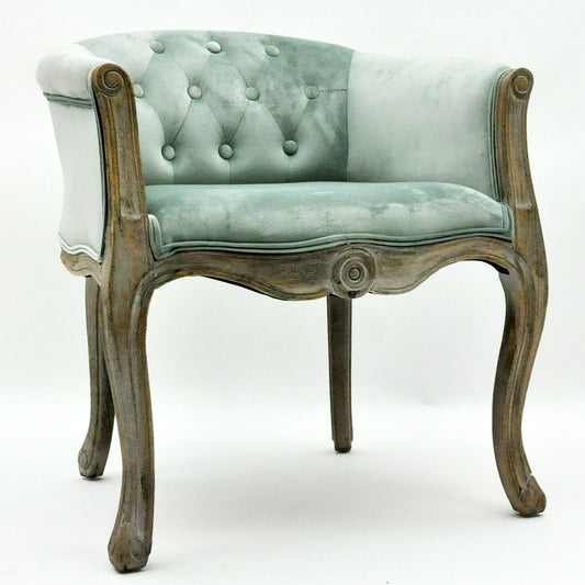 Grey Louis Chair in Natural Velvet - Chic and Comfortable Seating Option