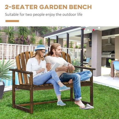 Cosy Outdoor Wooden Loveseat Bench for Two - Durable Patio Seating Solution