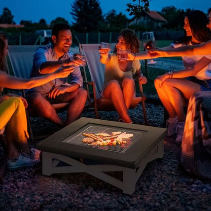 86cm Square Fire Pit Table: BBQ Bliss & Cosy Gatherings!