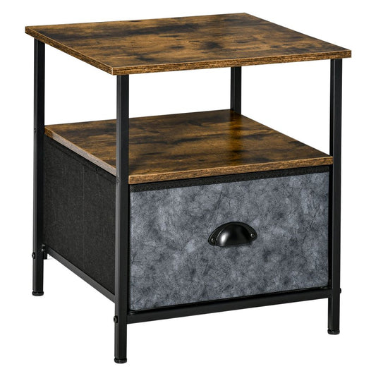 Vintage Side Table with Drawer, Nightstand and Coffee Table for Living Room